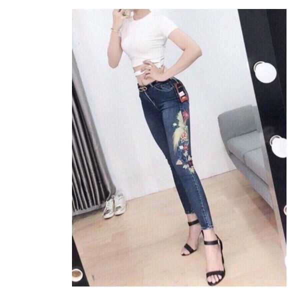 quần jean nữ cao cao cấp thêu hình phượng m/0765