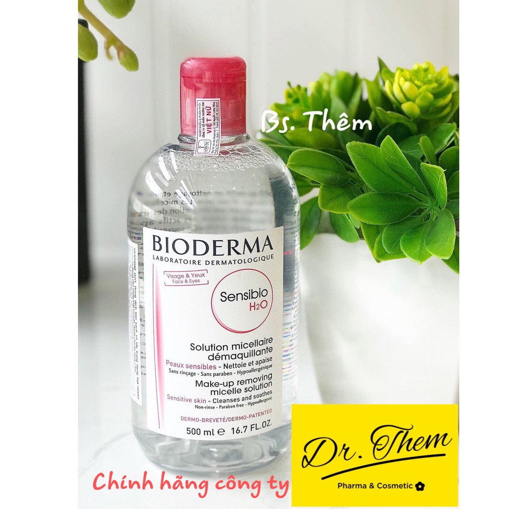 Nước Tẩy Trang Bioderma Cho Da Nhạy Cảm Sensibio H2O 100ml-250ml-500ml - Chai Hồng