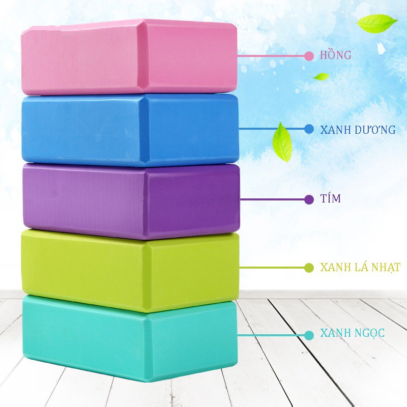 Gạch tập yoga chính hãng POPO block tập yoga chất liệu EVA an toàn 180g, 120g chống trơn trượt