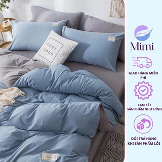 Set chăn ga gối Tici Hàn Quốc, Bộ chăn ga cotton cao cấp thiết kế 1 màu đơn giản sang trọng