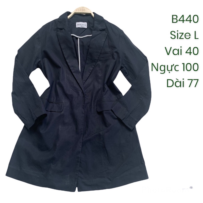 Áo khoác blazer nữ B440 form suông dài 2hand Hàn si tuyển ảnh thật
