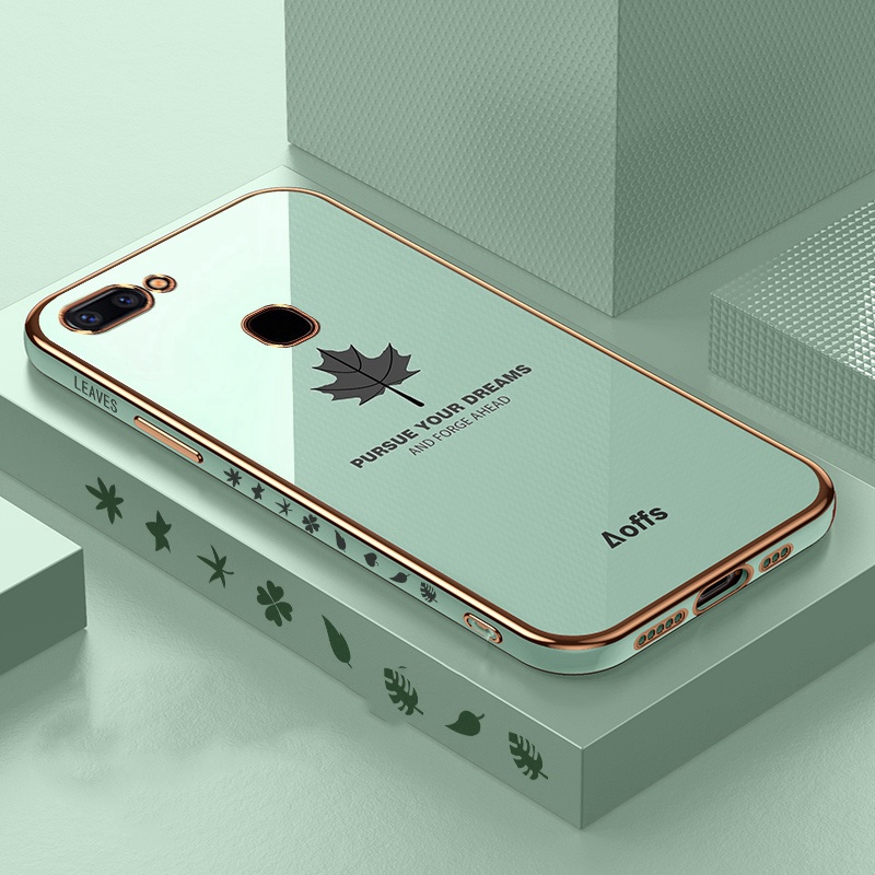 Ốp Điện Thoại Silicon Mềm Mạ Điện Hình Lá Phong Cho VIVO X20 V7 Plus + Y79 Z10 Y71 Y71i
