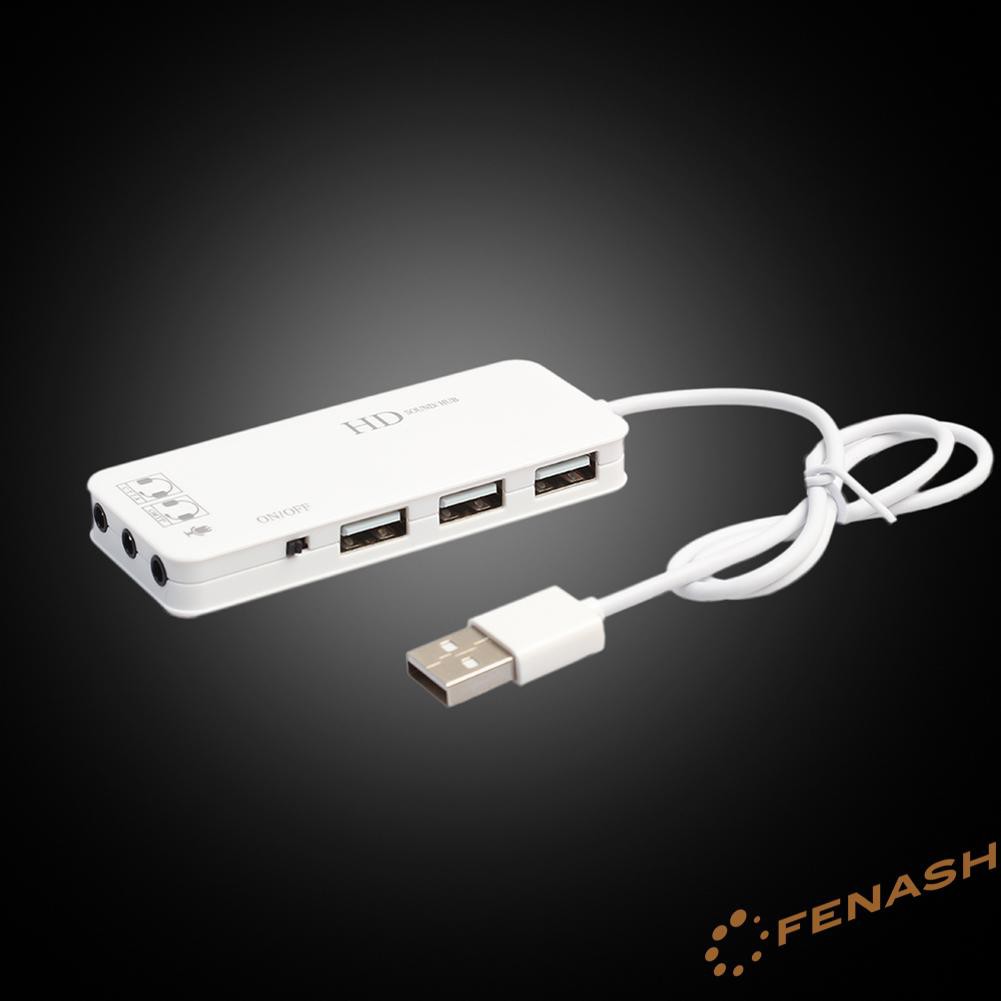 Bộ Chia 3 Cổng Usb 2.0 Tích Hợp Tai Nghe Và Mic