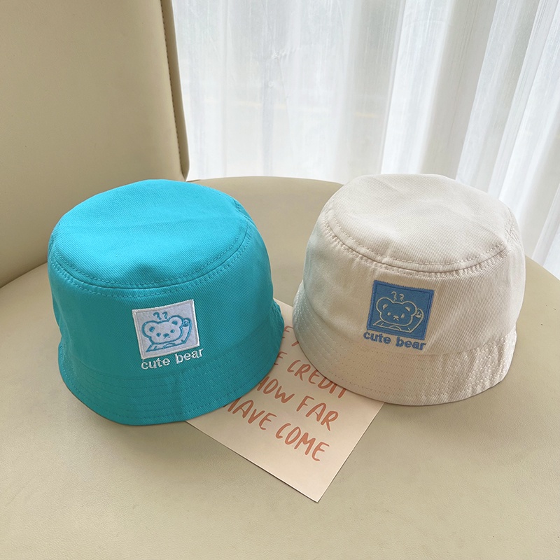 Mũ Tai Bèo Vải Thêu Chữ Phong Cách Hàn Quốc Cho Bé