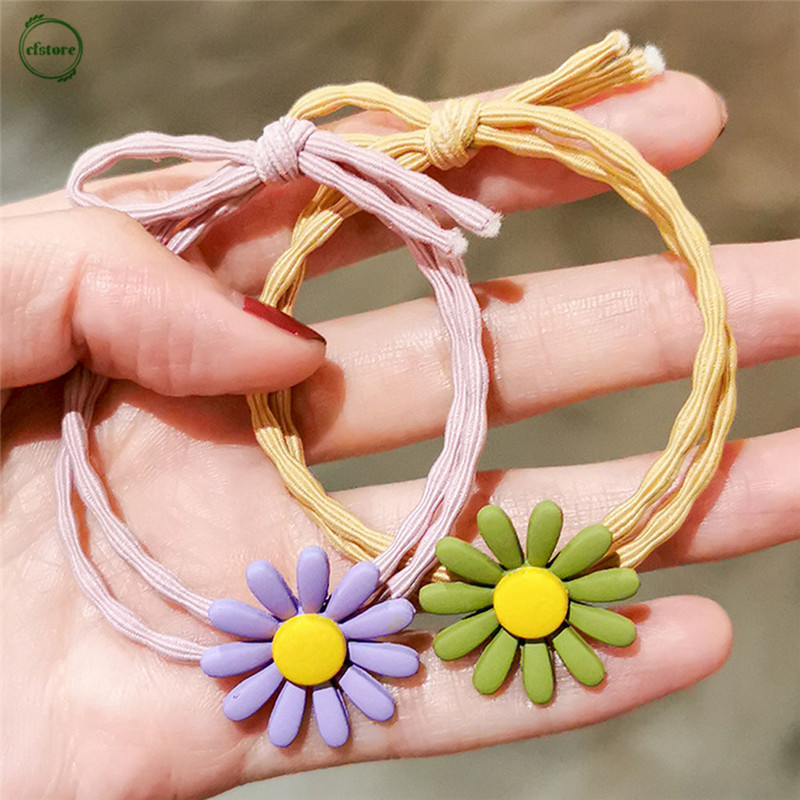 Dây Buộc Tóc Mặt Hình Hoa Cúc Nhiều Màu Dễ Thương Cho Nữ