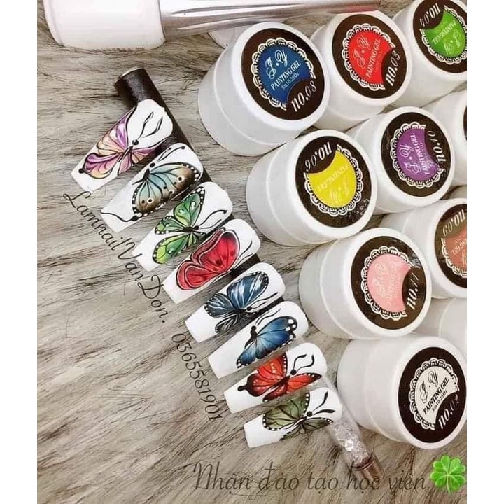 Set gel vẽ 12 màu, gel vẽ nail