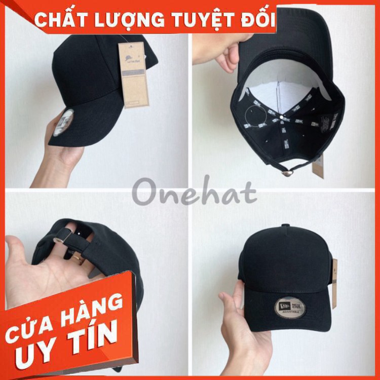 Nón đen trơn NE full đen Trucker fom vuông cứng siêu đẹp quai dây