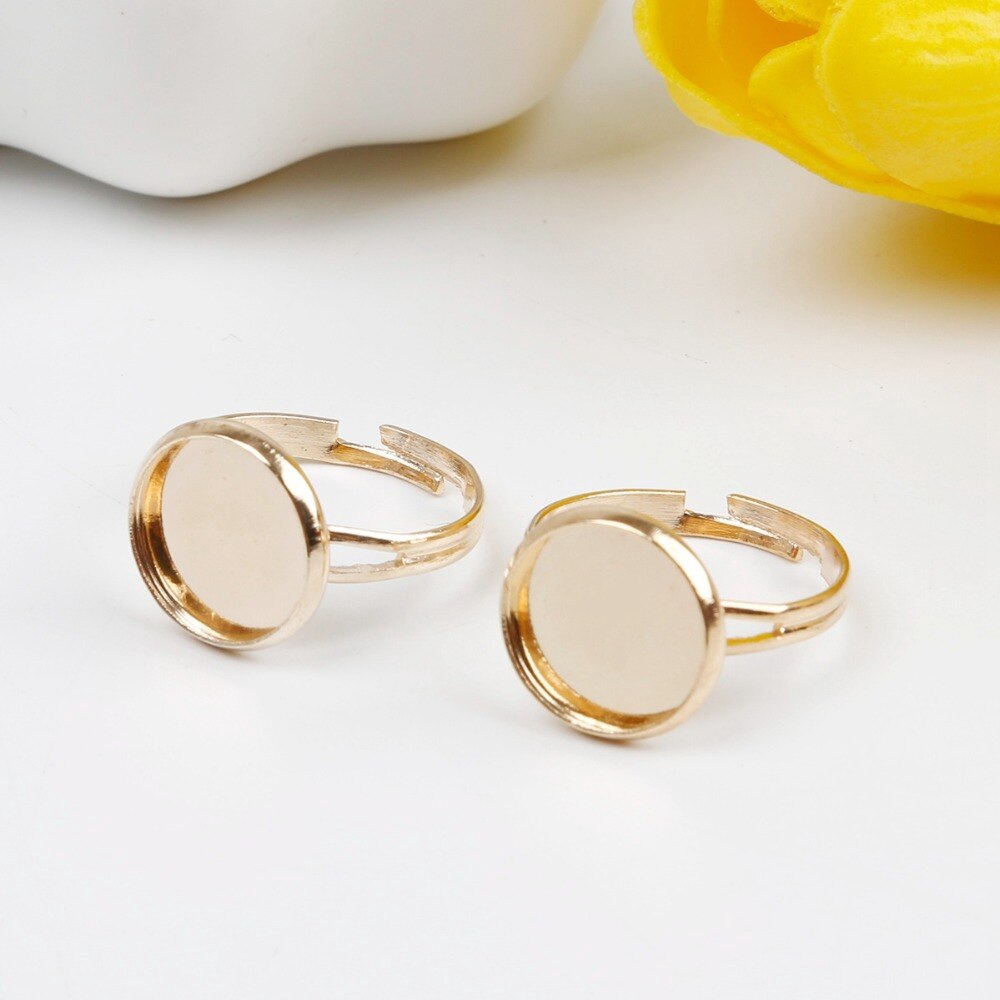 Set 10 đế tròn trơn dùng làm nhẫn đính đá cabochon diy 12mm