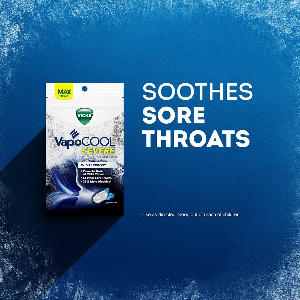 Kẹo ngậm Vicks VapoCOOL Max Strength - 45 viên