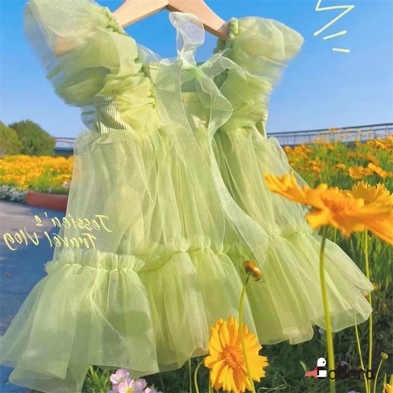 Đầm Công Chúa Không Tay Màu Trơn In Hoa Dễ Thương Cho Bé Gái