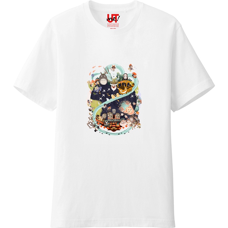 Áo Thun Tay Ngắn In Hình Uniqlo Ghibli Miyazaki Linkage UT Cho Nam Và Nữ Qianhe Qianxun Totoro