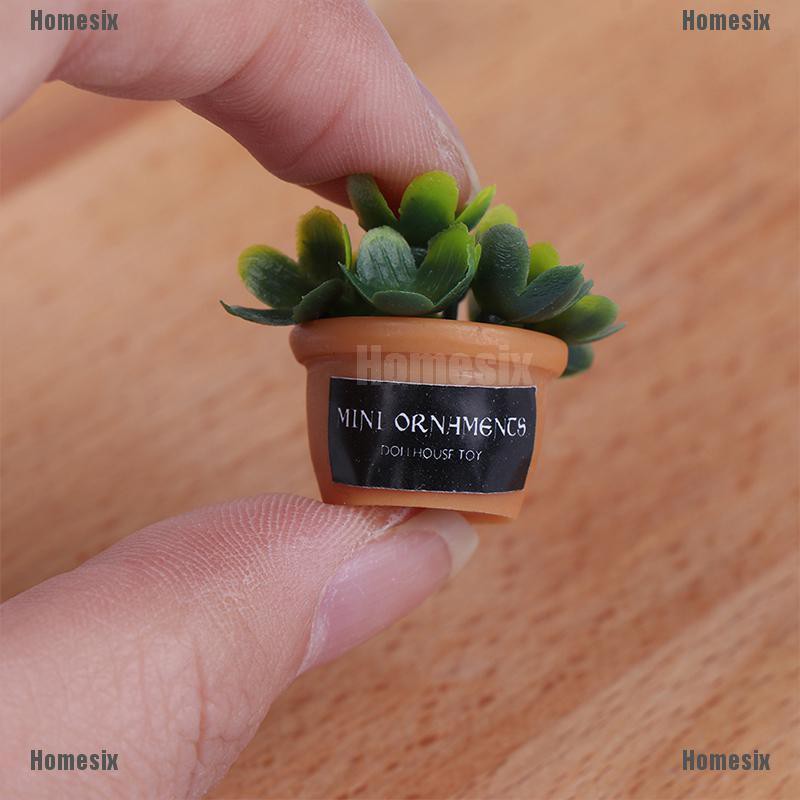 [HoMSI] 4pcs Dollhouse Miniature 1:12 Pot DIY Kitchen Decora Potted plant SUU