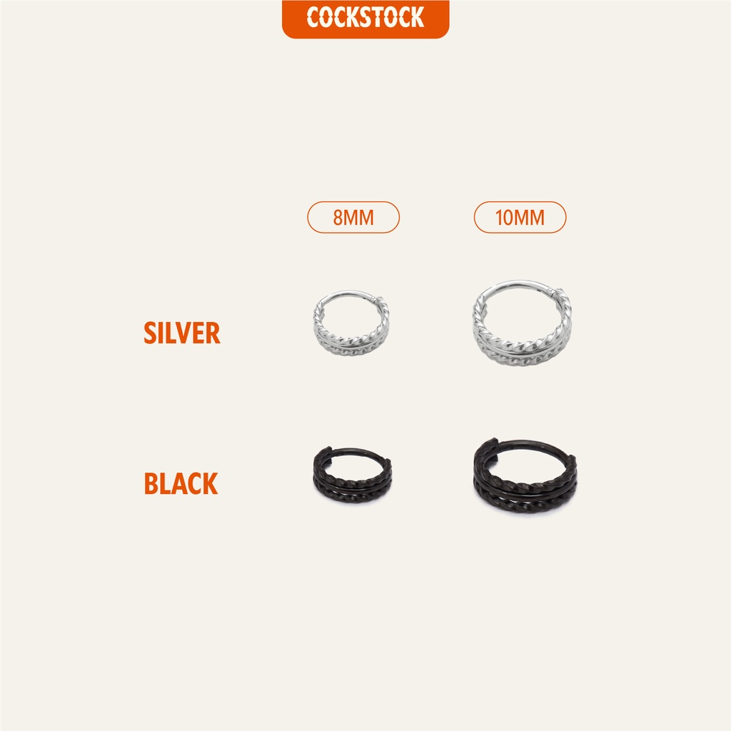 Khuyên tai Round Triple Twisted CockStock