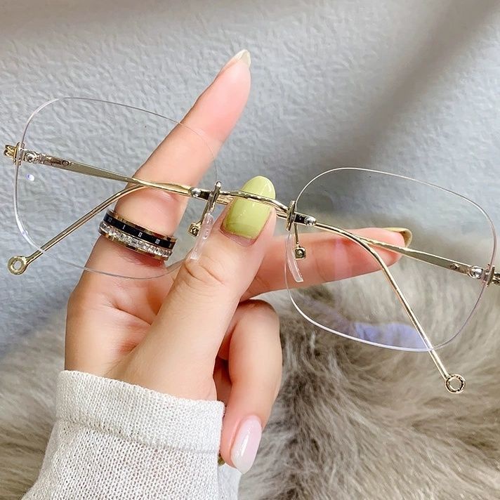 K nh Ch Nh S ng Kính Không Viền Yang beyond Cùng Màu xanh Dương Nhạt Chống Ánh Sáng Dành Cho Bạn Nữ &#Kính Mát Gọng Siêu Nhẹ Thời Trang 39; s