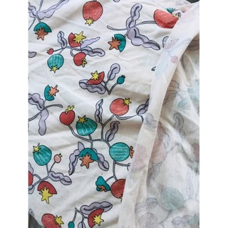vải thun cotton 2c Hàn hình hoa trái