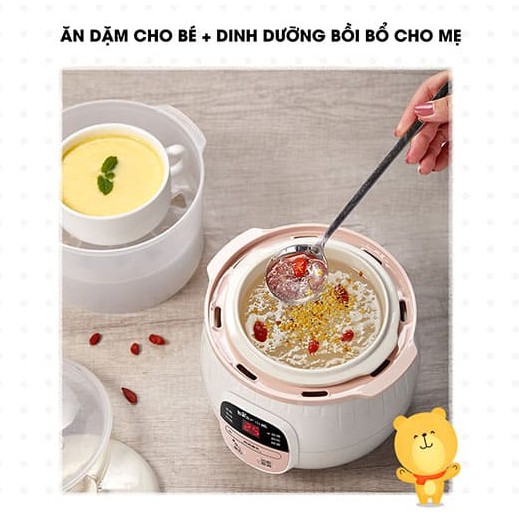 Nồi Nấu Cháo Chậm Đa Năng Kèm Lồng Hấp, hầm, ninh, SUBE001 Chính Hãng, bảo hành 12 tháng