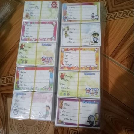 Combo nhãn vở nhiều hình