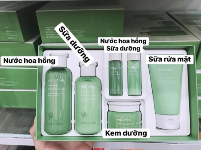 Bộ dưỡng da trà xanh Innisfree Green Tea Balancing - Guu