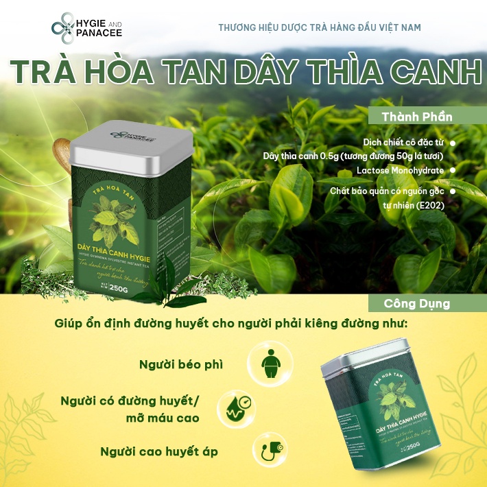 Trà Dây Thìa Canh Hygie 50g/250g giúp ổn định đường huyết
