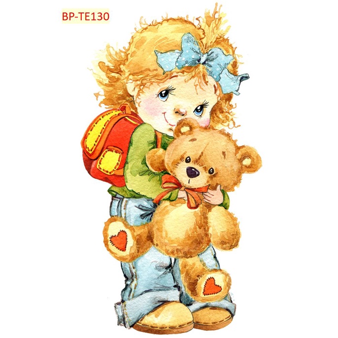 Tranh Dán Tường 3D Phòng Trẻ Em HÌNH VẼ CHIBI không phai màu