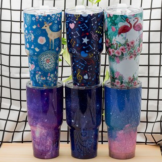 Ly Giữ Nhiệt GALAXY Họa TIết Full Bình Cực Đẹp Dung Tích 900ml