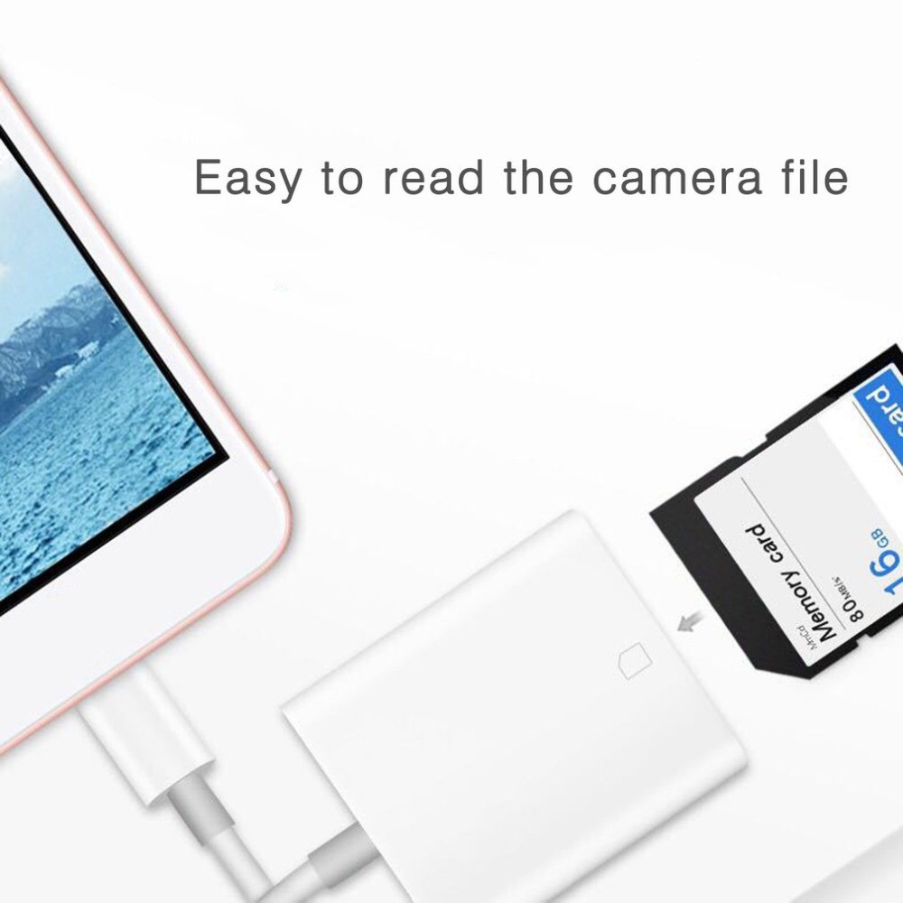 Đầu đọc thẻ cổng Lightning sang thẻ SD máy ảnh OTG cho IOS iPad chất lượng cao