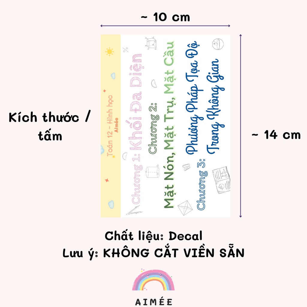 Sticker Tiêu Đề Chương Toán 12  | Aimée