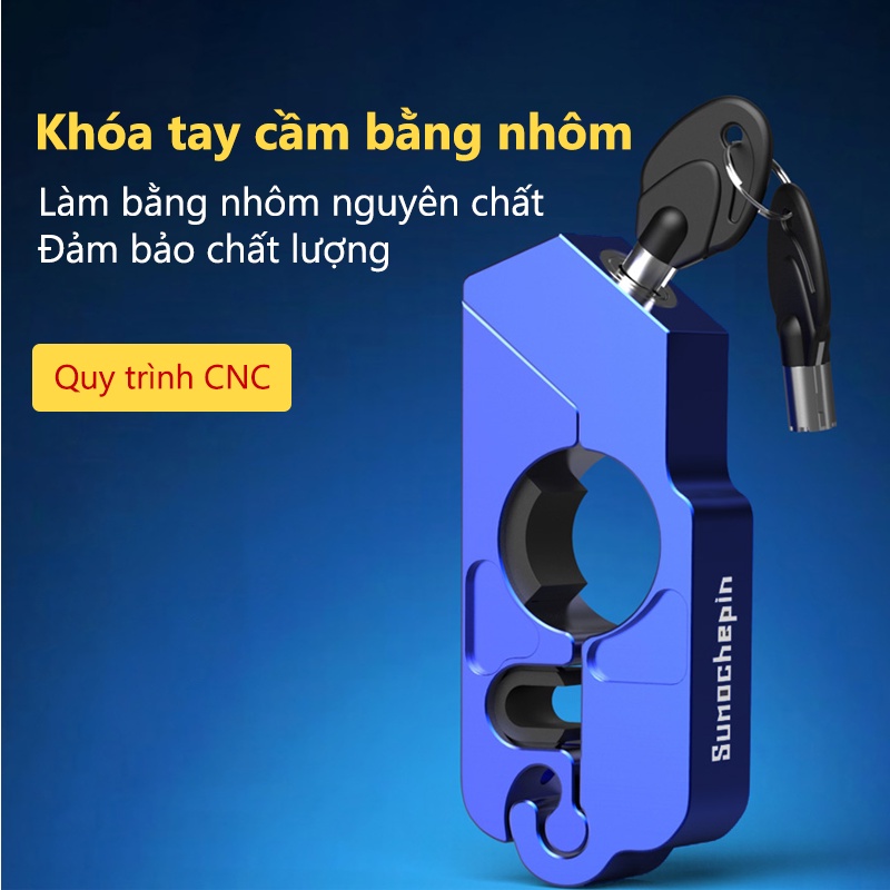 Ổ khóa chống trộm AmazeFan gắn tay cầm xe máy gia công CNC chất lượng cao