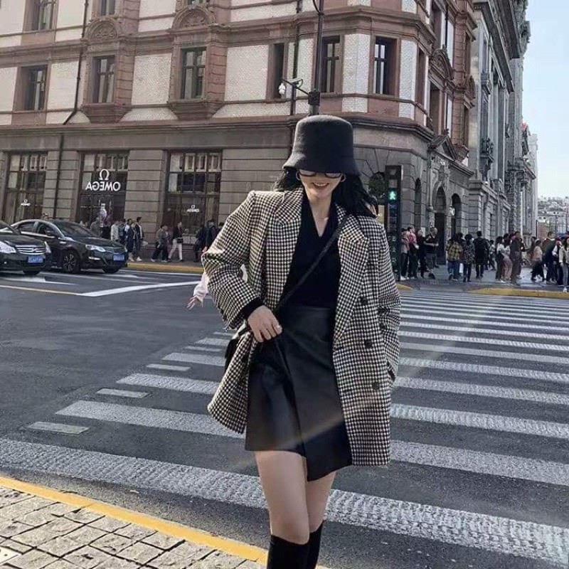 Áo Khoác Vest Carô Phong Cách Hàn Quốc | BigBuy360 - bigbuy360.vn