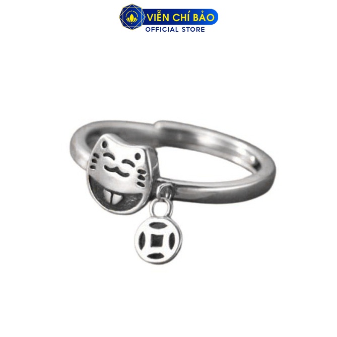 Nhẫn bạc nữ hình Mèo Kim Tiền chất liệu bạc 925 thời trang phụ kiện trang sức Viễn Chí Bảo N000456
