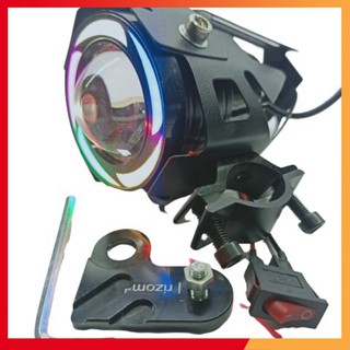 Đèn Led U7 có lồng gắn chân gương hoặc phuộc xe máy