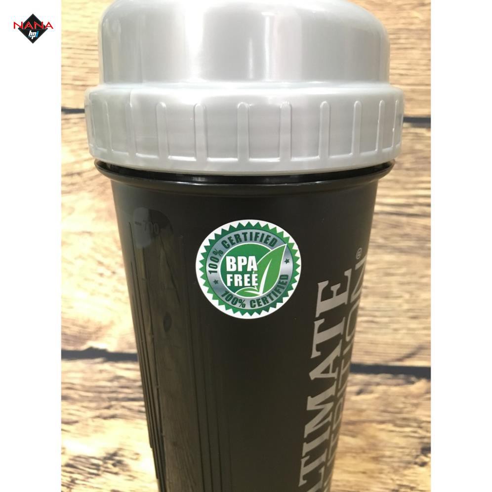 Bình Nước Thể Thao 1 Ngăn Thương Hiệu Ultimate Nutrition Chất Liệu Nhựa BPA Free - An Toàn Cho Người Dùng  - Chính hãng