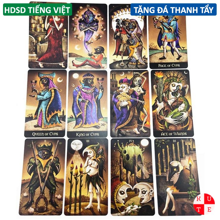 Bộ Bài Deviant Moon Tarot 78 Lá Bài Bản Không Viền Tặng Link Hướng Dẫn Tiếng Việt Và Đá Thanh Tẩy