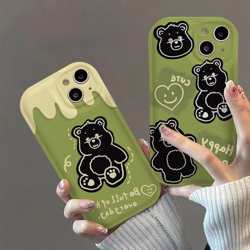 Ốp Điện Thoại In Hình Gấu Matcha Mùa Hè Cho iPhone 12 13 11 Pro Max X Xs Max Xr