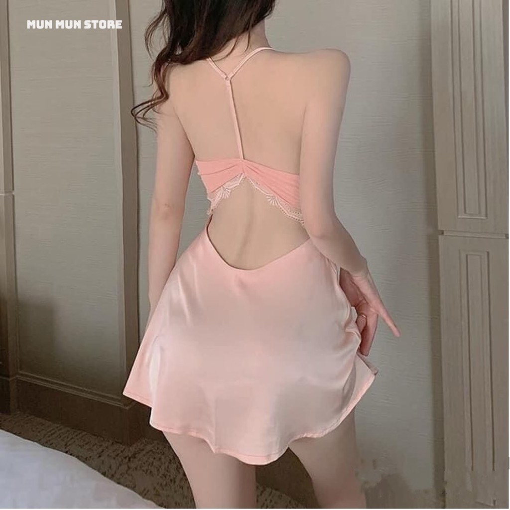 Váy Ngủ Sexy ❤️𝐅𝐫𝐞𝐞 𝐒𝐡𝐢𝐩❤️ MunMunStore đồ ngủ sexy chất lụa satin mềm mại - quyến rũ (ảnh + video thật)8864