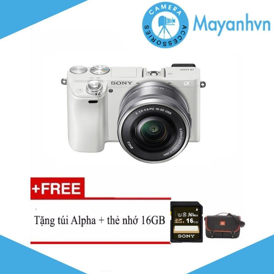 Máy ảnh Sony A6000 + Ống kính 16-50mm F/3.5-5.6 OSS (4 màu - Hàng chính hãng-tặng túi Sony, thẻ nhớ 16GB)