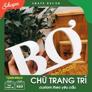 Chữ Tên Bé để bàn nhiều màu sắc tự chọn Chất liệu gỗ dày dặn
