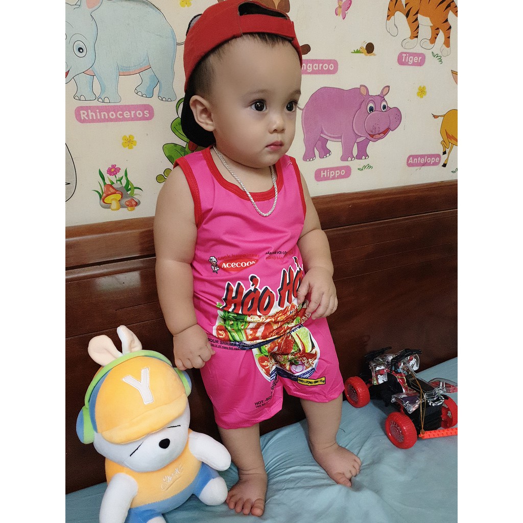 Bộ Mì tôm ba lỗ thun lạnh vải xịn cho bé trai và gái kèm ảnh thật