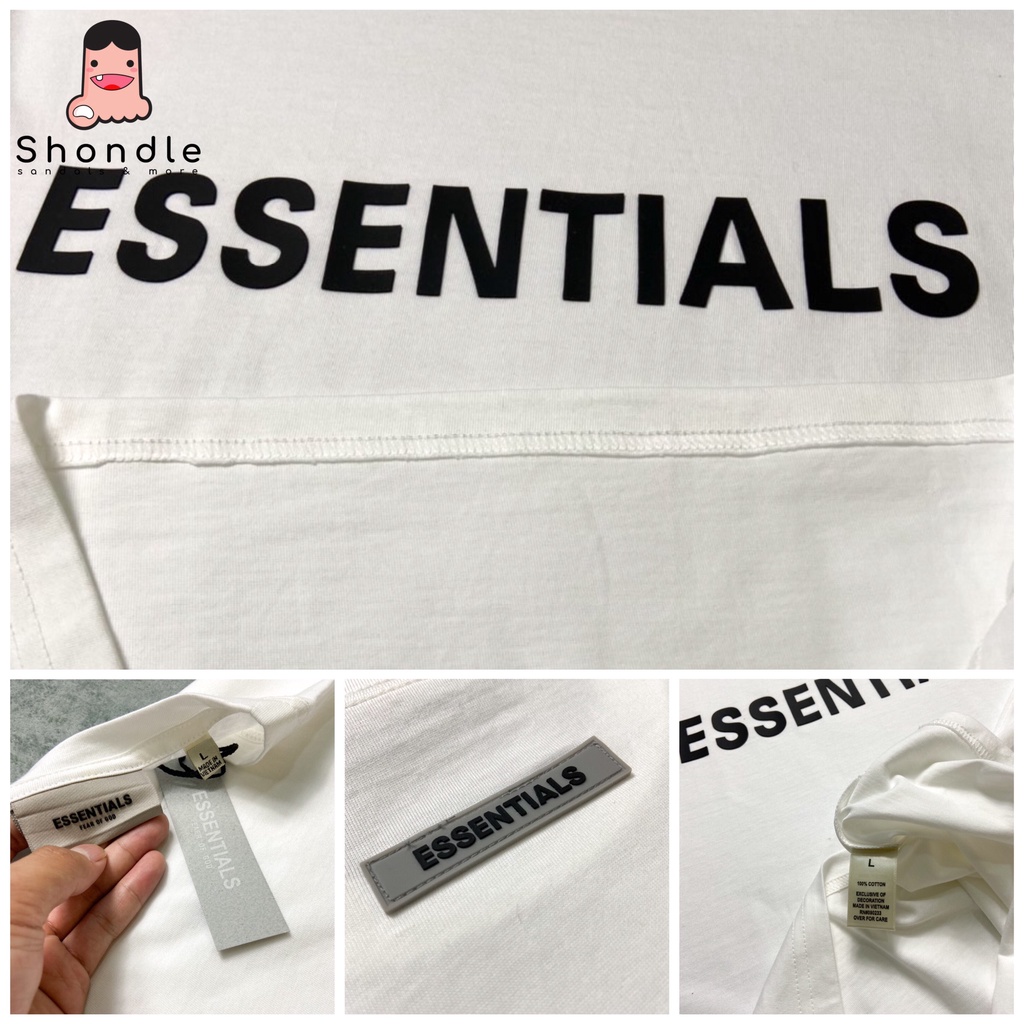 Áo THUN ESSENTIALS COTTON  - Vải Cao Cấp - TE Trắng