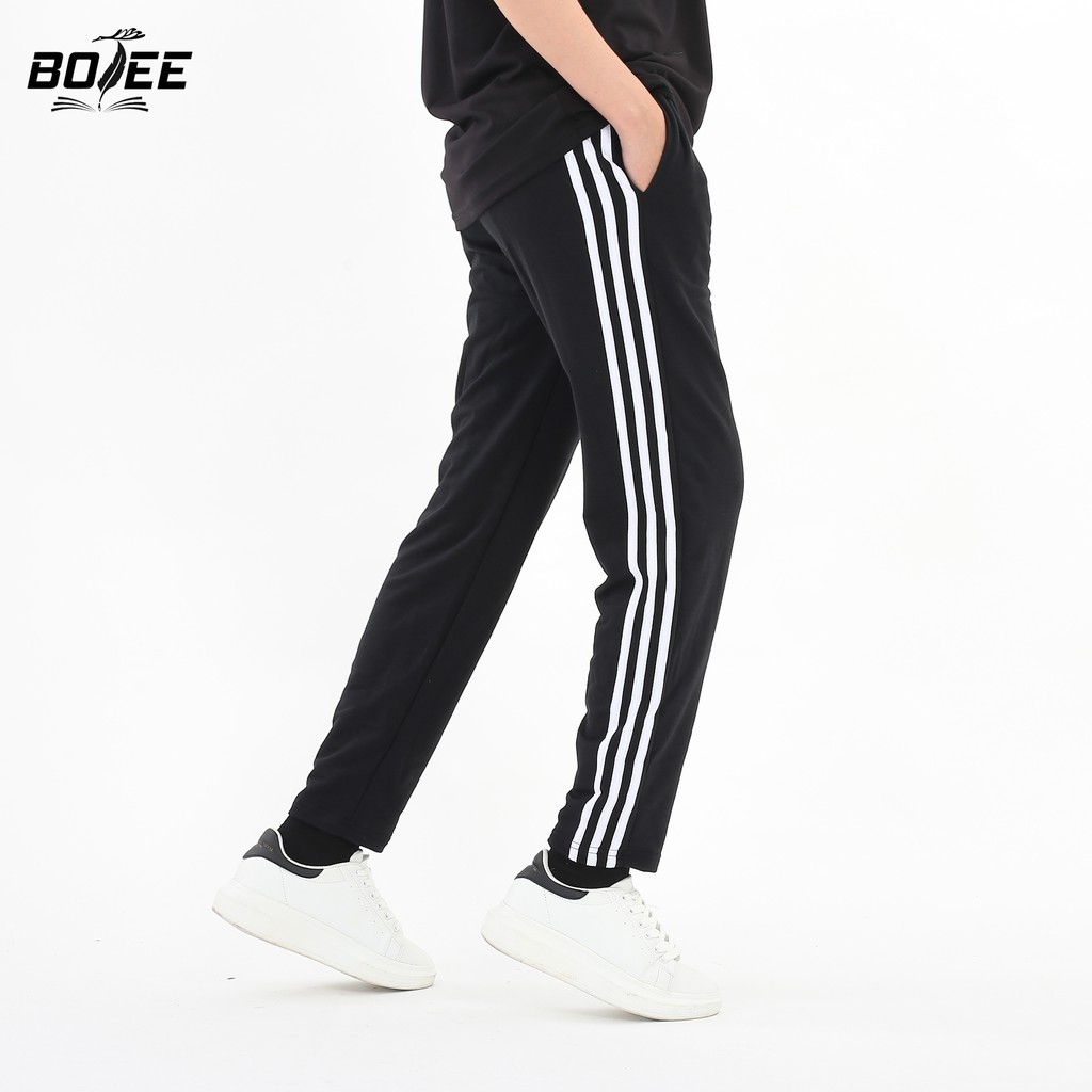 Quần dài thể thao 3 sọc BOTEE unisex nam nữ ống suông | BigBuy360 - bigbuy360.vn