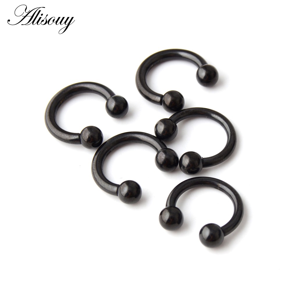 Alisouy 1 Khuyên Xỏ Mũi / Môi / Lông Mày / Cơ Thể Bằng Thép Không Gỉ Thời Trang