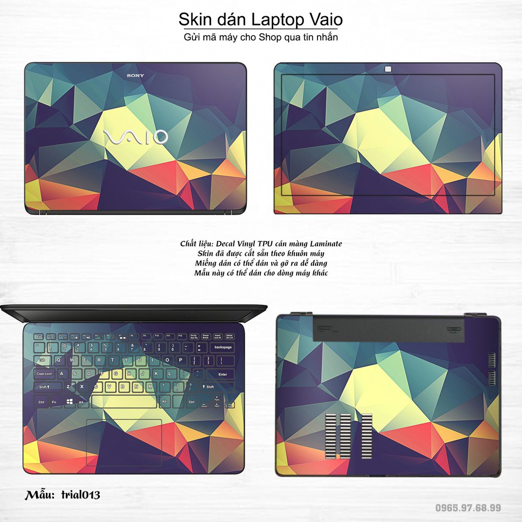 Skin dán Laptop Sony Vaio in hình Đa giác nhiều mẫu 3 (inbox mã máy cho Shop)