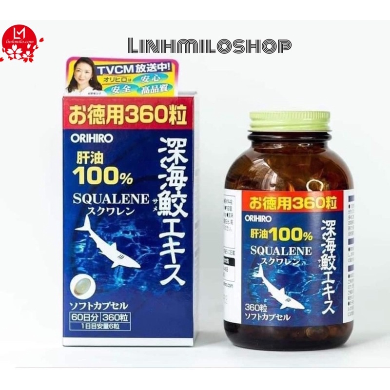 Sụn Vi Cá Mập Squalene Orihiro Nhật Bản 360 viên bổ mắt, xương khớp và tim mạch.