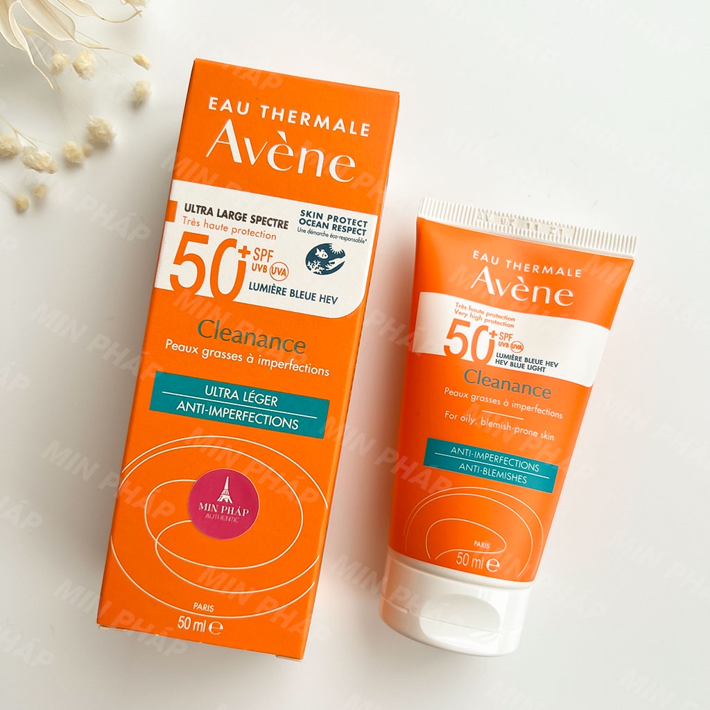 Kem Chống Nắng Avene Mattifying Cleanance, Avene Dry Toucher Fluide SPF50+ 50ml Cho Da Dầu, Da Khô, Da Nhạy Cảm