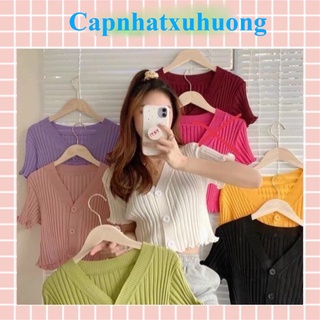 Áo gân cổ v nút croptop ulzzang capnhatxuhuong