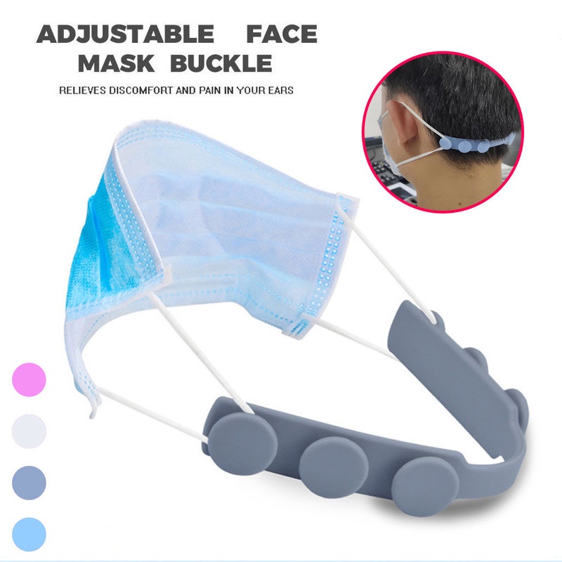 1 Cặp Dây Đeo Khẩu Trang Silicone Mềm Chống Trượt Có Thể Điều Chỉnh