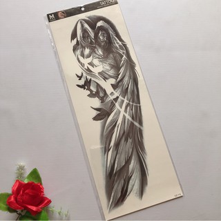 Combo 2 tấm hình xăm dán kín tay chúa trời noel đen trắng 17x48cm- tặng bắp tay mini 10x20cm