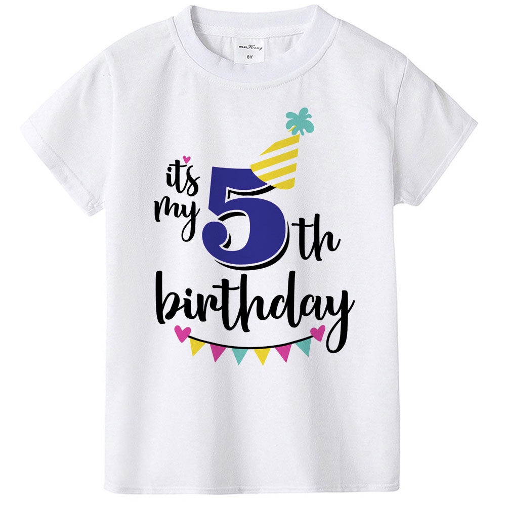 Áo thun bé trai và bé gái in hình Chúc Mừng Sinh Nhật bé siêu đáng yêu cute , chất liệu cotton thoáng mát SSSHOP