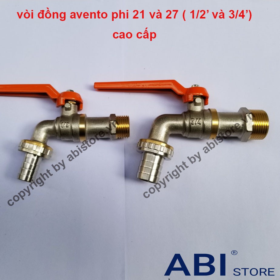 VÒI NƯỚC NHÀ TẮM AVENTO PHI 21 (1/2), PHI 27 (3/4), VÒÌ MÁY GIẶT ĐỒNG BẢO HÀNH 1 NĂM