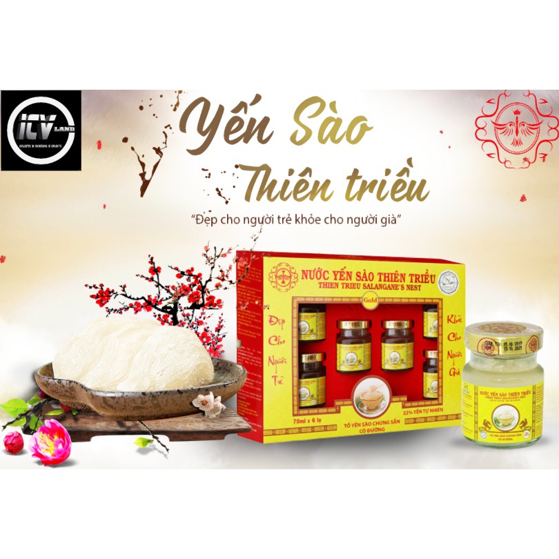 [FREESHIP]Nước Yến Sào Thiên Triều cao cấp 22% yến tươi ❤️️  (Có đường GOLD Hộp 6 lọ )❤️️ 70ML/Hũ | BigBuy360 - bigbuy360.vn